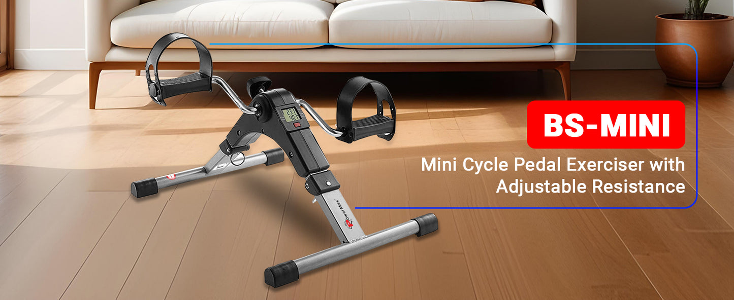 Under Desk Bike Pedal Exerciser, Mini Cycle Exercise Bike, Portable Leg Exerciser with Digital Display for Home