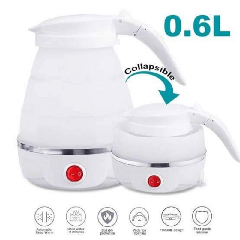 Collapsible electric kettle with a capacity of 0.6L on a white background